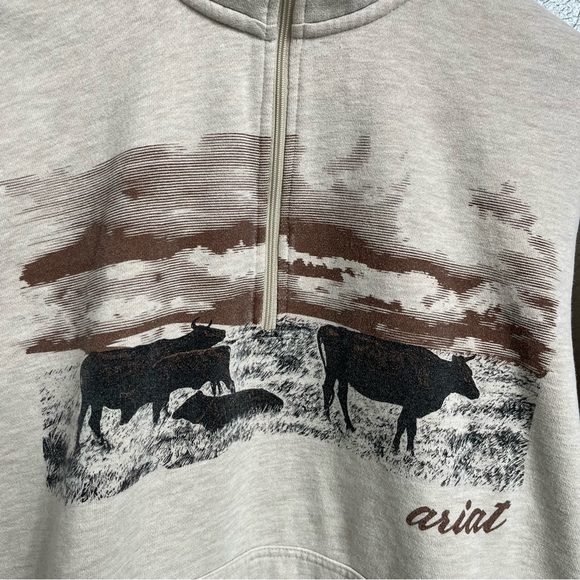 Ariat Women’s Scenic 1/2 Zip Sweatshirt Large Granola Girl - Picture 4 of 6